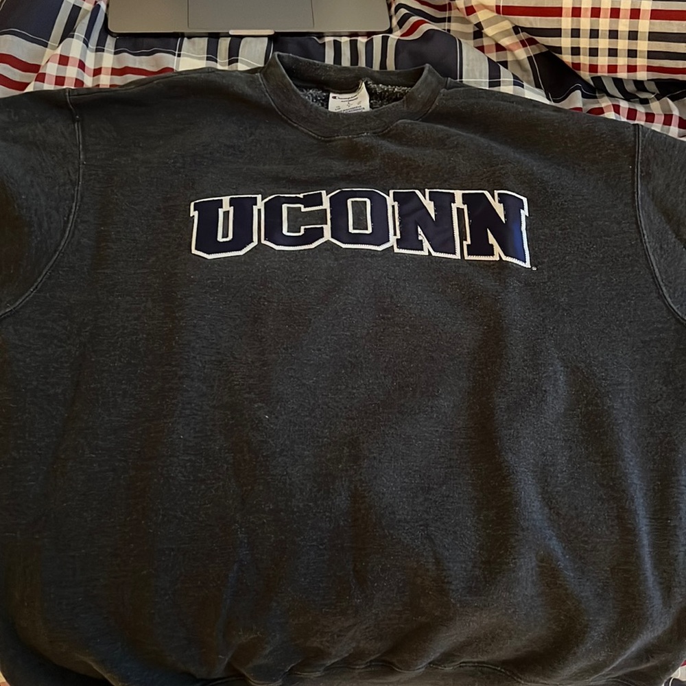 Grey Uconn Crewneck Sweatshirt